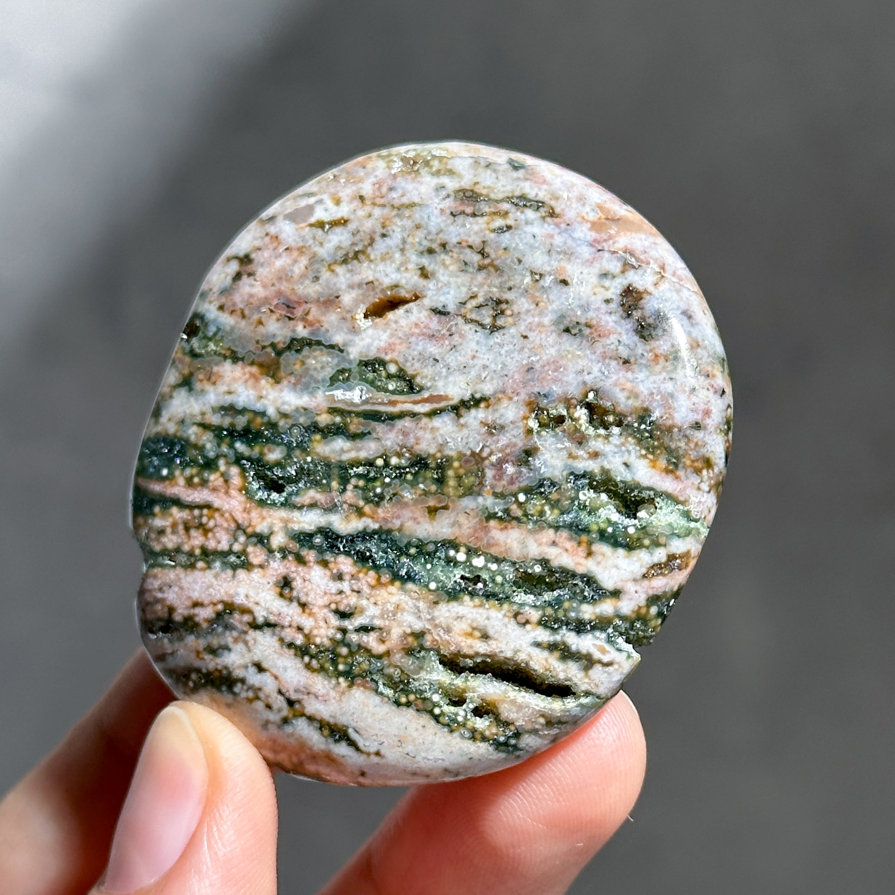 オーシャンジャスパー パームストーン34◇ Ocean Jasper ◇天然石