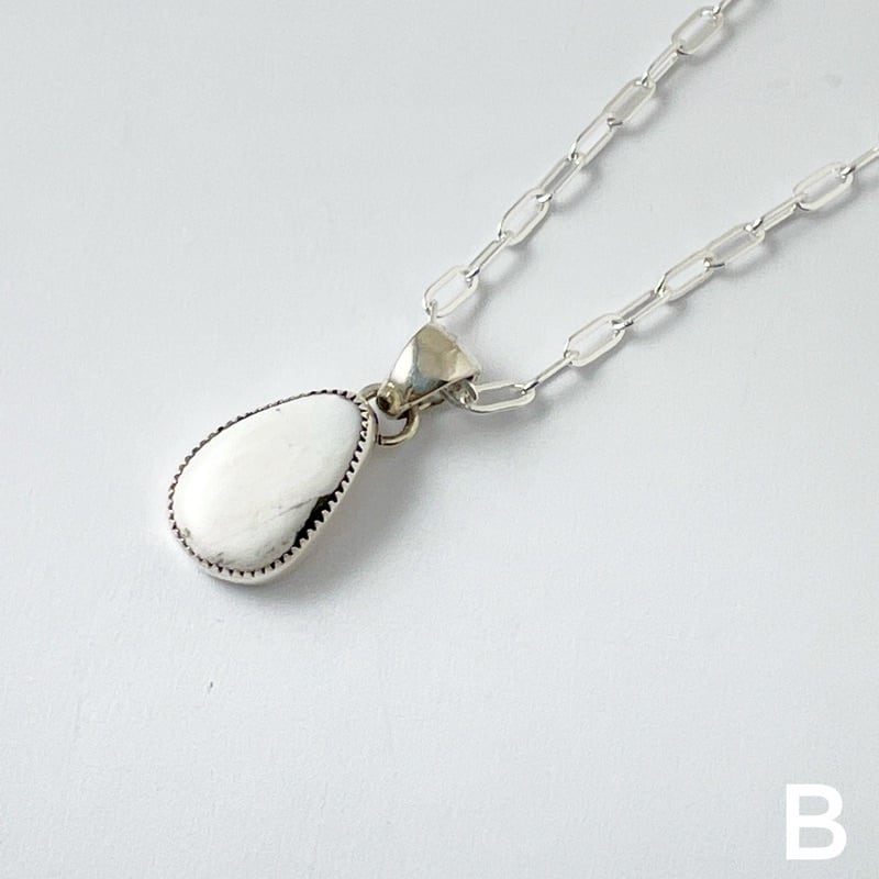 Indian Jewelry 》ホワイトバッファロー シンプル ドロップ ネックレス