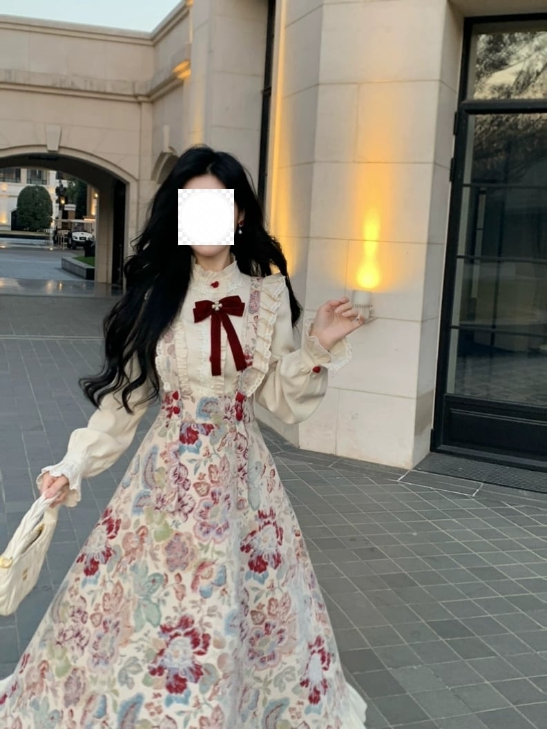 フリルレース襟付きリボンタイブラウス｜清楚でレトロな大人可愛い長袖