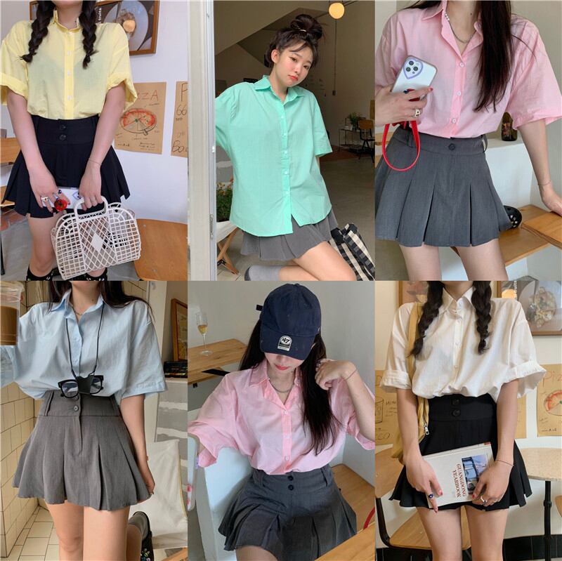 スタイルルーズシャツ レディースサマー薄手ホワイト 夏物 ブラックストロベリース93822828682