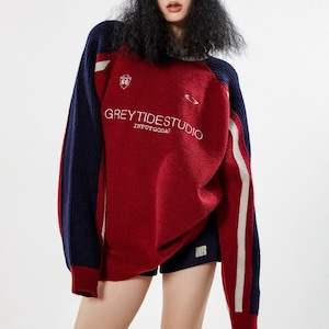 3色/コントラストルーズニットトップス ・20088 3色/コントラストルーズニットトップス ・20088