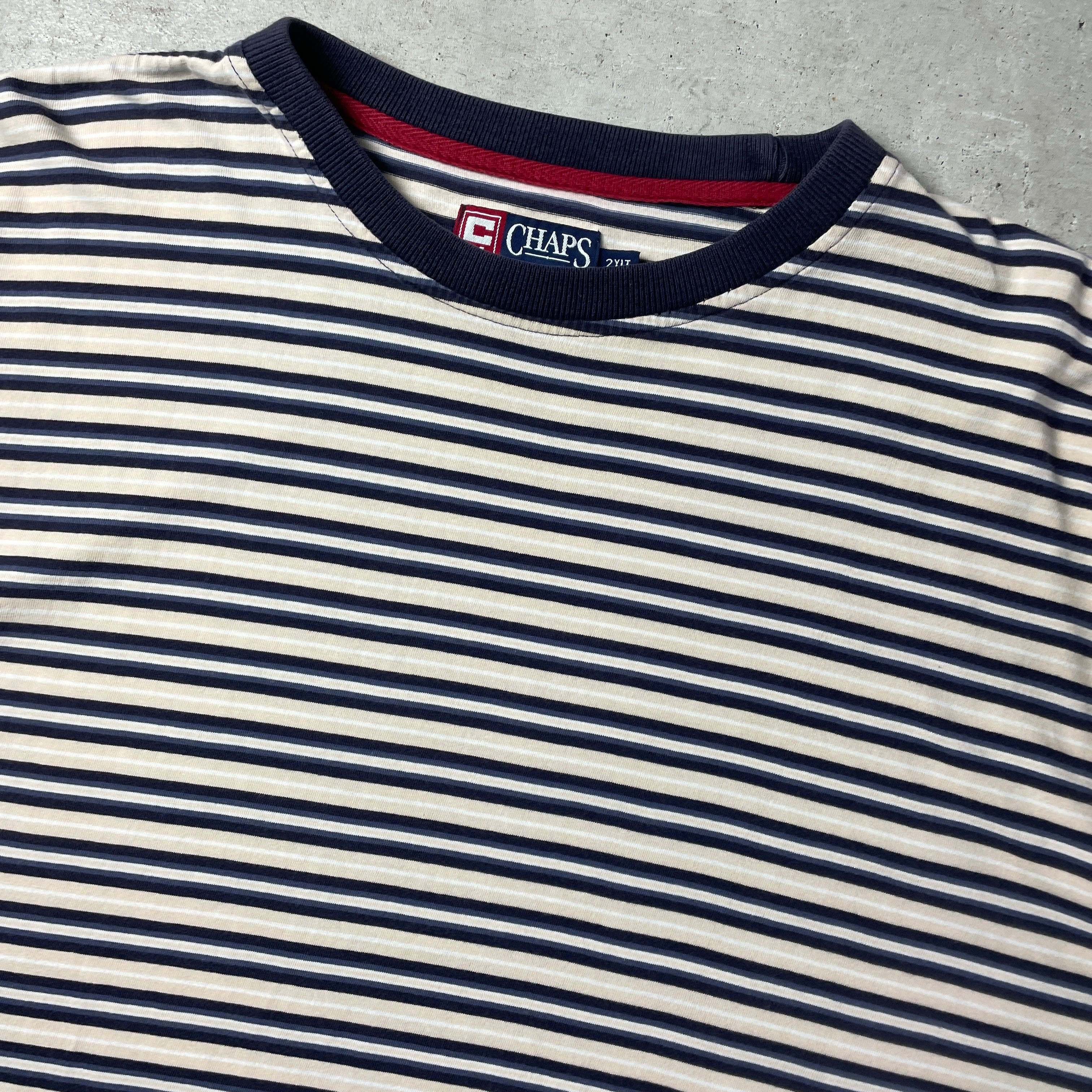 90年代 Ralph Lauren CHAPS チャップス ラルフローレン マルチボーダーTシャツ メンズ2XL 古着 90s ヴィンテージ  ビンテージ ベージュ ネイビー 紺色 ビッグサイズ 大きいサイズ【Tシャツ】【FSS2308-50a】 | cave 古着屋【公式】古着通販サイト  ...