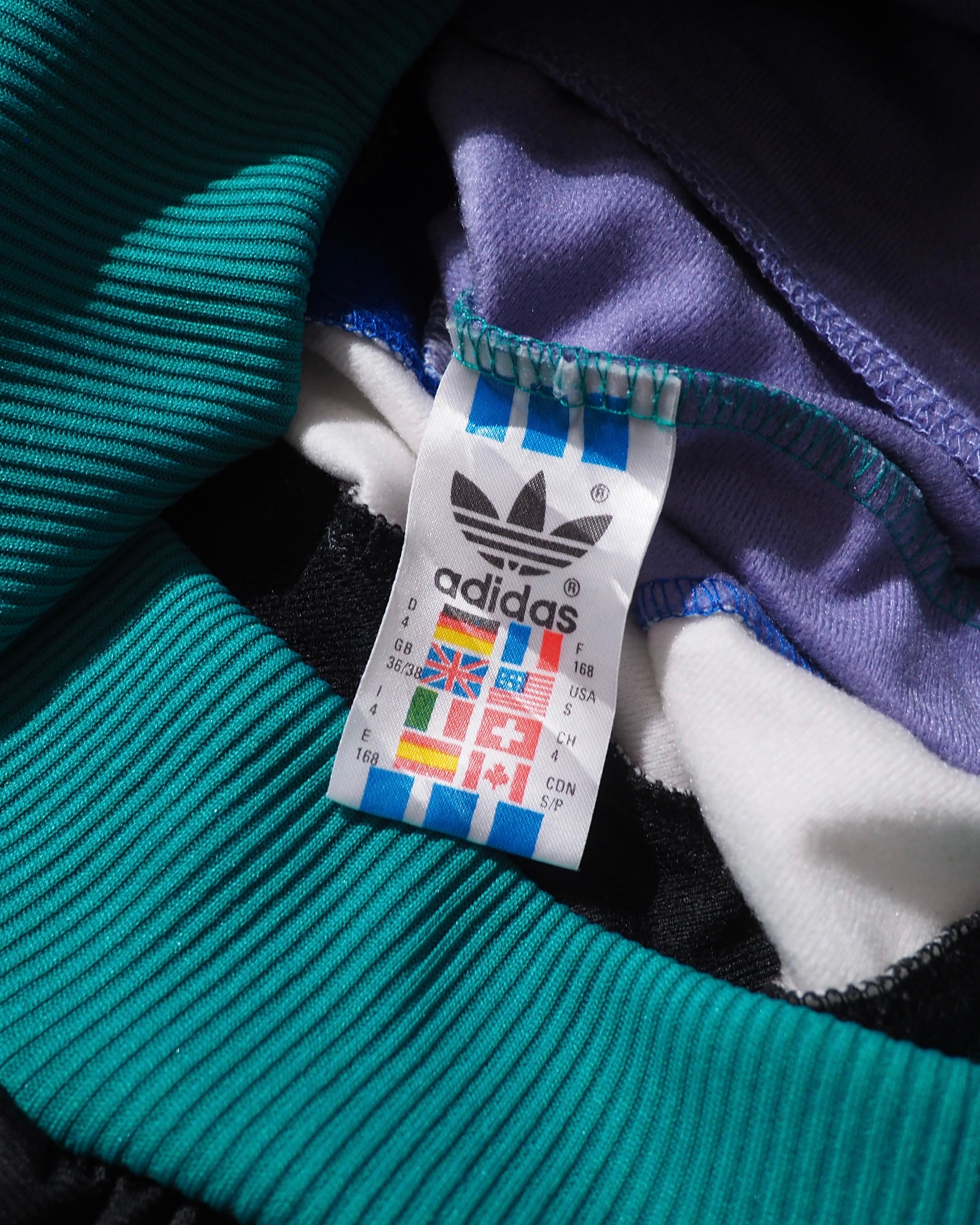 1980s ” Old adidas ” Multi color panel Switching vintage Track jacket