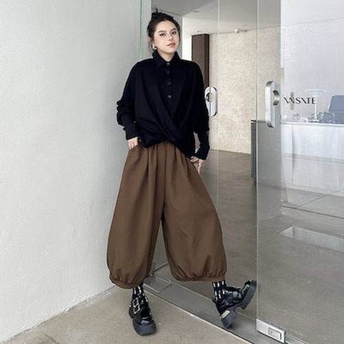 【J.Fashion】 2025春 サルエルパンツ 九分丈 ワイドパンツ おしゃれ レディース 関連商品購入可能 メガ割