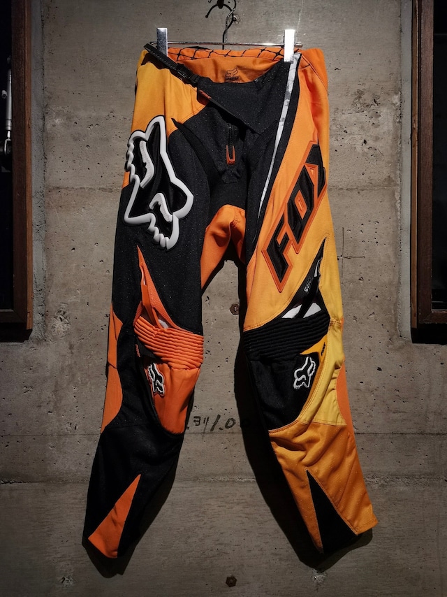 【Caka】"Fox Racing" Silicon Patch Design Vintage Motorcycle Pants