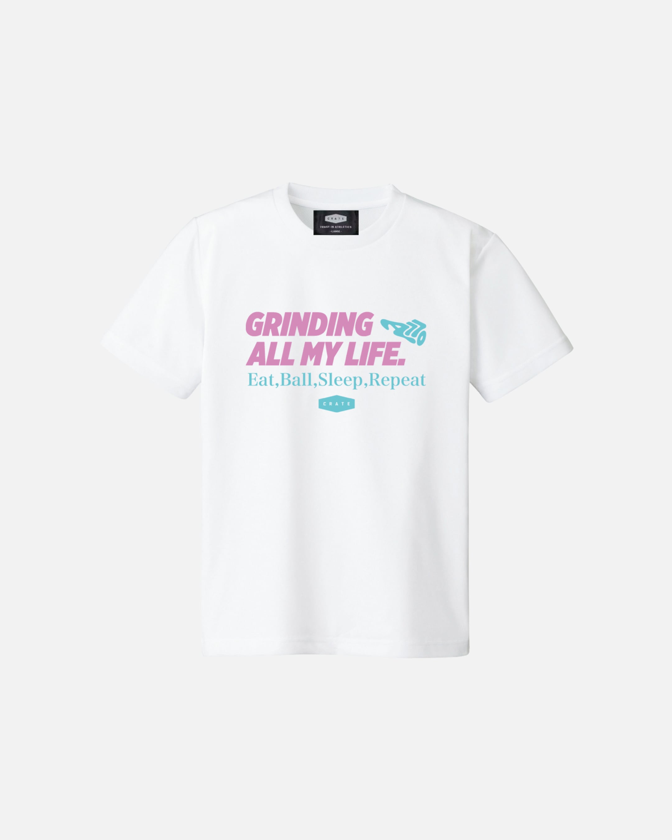 Aokicks×CRATE Grinding All My Life Mesh S/S Tee WHITE
