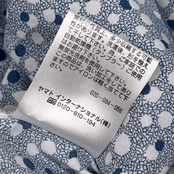 CROCODILE クロコダイル 総柄 ドット 猫目 ハーフボタン 七分袖 シャツ  ブラウス サイズ M /ブルー系 レディース