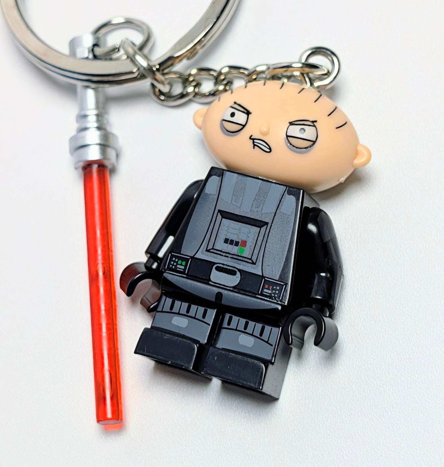 ★ブロックフィギュアキーホルダー★【 Family Guy（ファミリー・ガイ）×STARWARS ( スター・ウォーズ ) 】ステューウィー・グリフィン / ダース・ベイダー  〚アメリカン雑貨 アメトイ〛