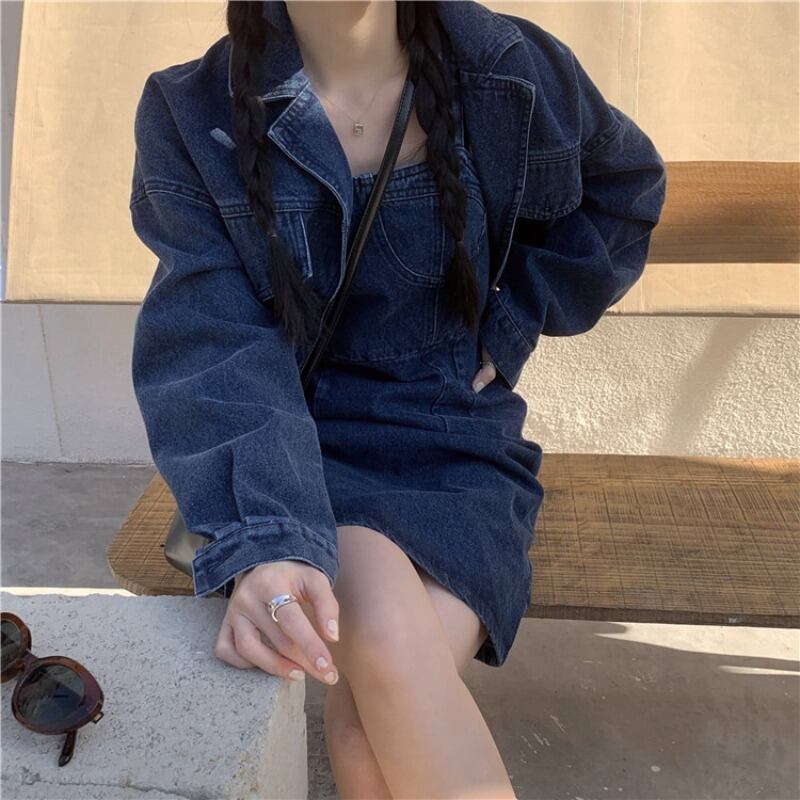 ジャケット ショートスタンダードスタイルスリムスプリングオータム レトロ 春物 秋物 ブラックストロベリース44462493563