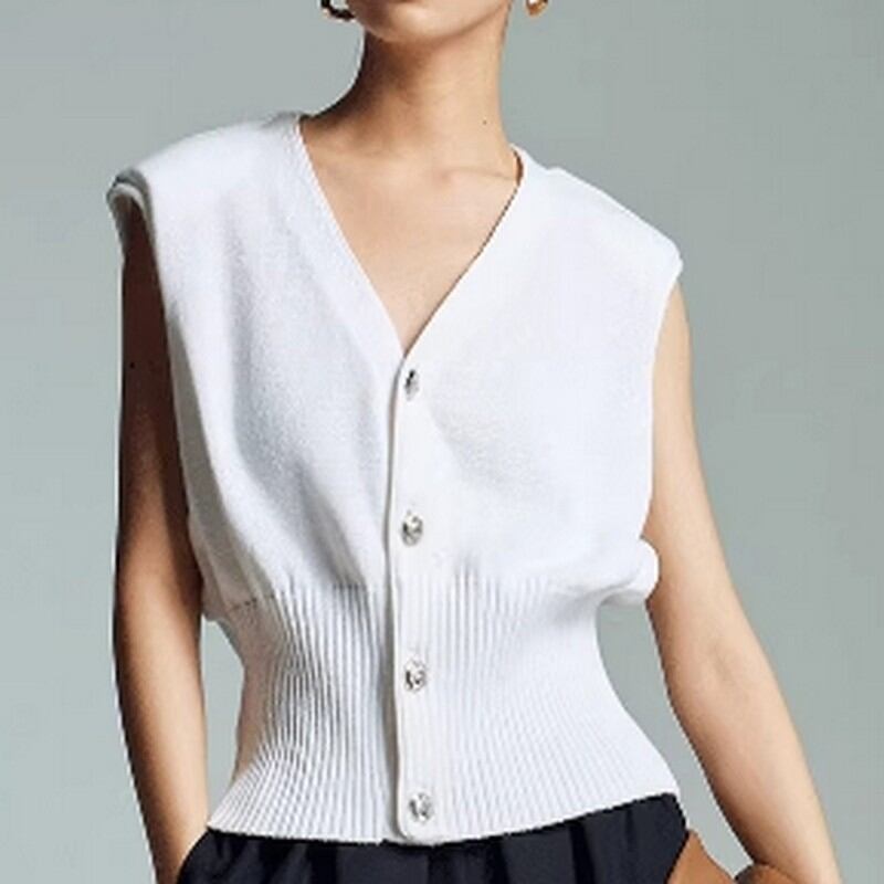 sleeveless V-neck knit W00037