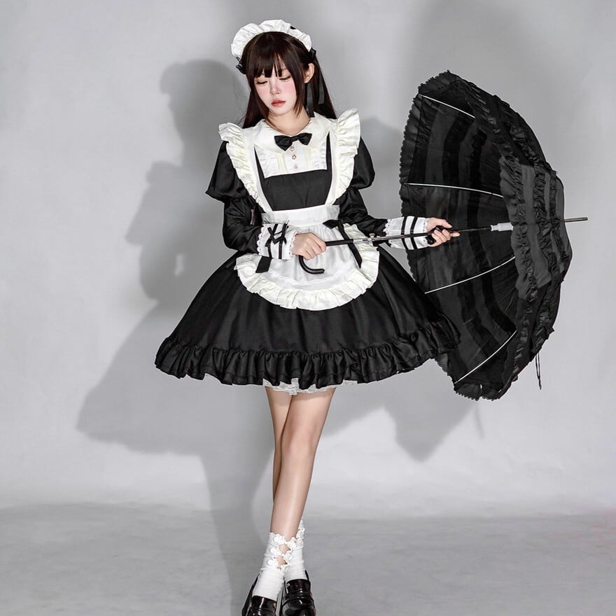 クラロリ セーラー メイド服｜ミニ丈フリルエプロンドレス コンカフェ