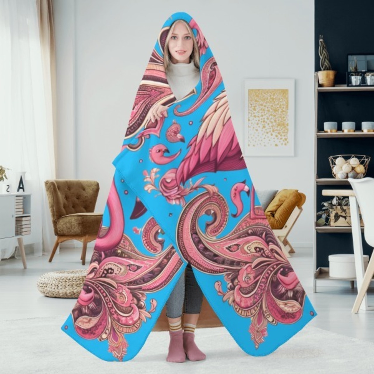 Hooded Blanket Paisley 4594