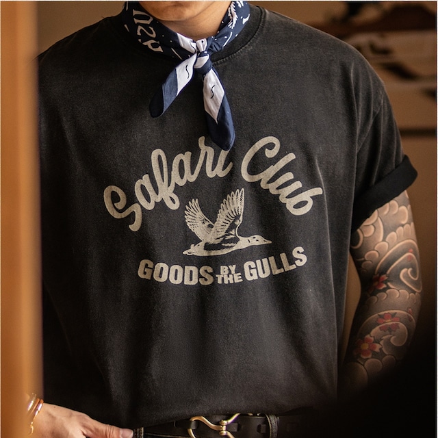 ウォッシュプリント半袖Tシャツ 225943