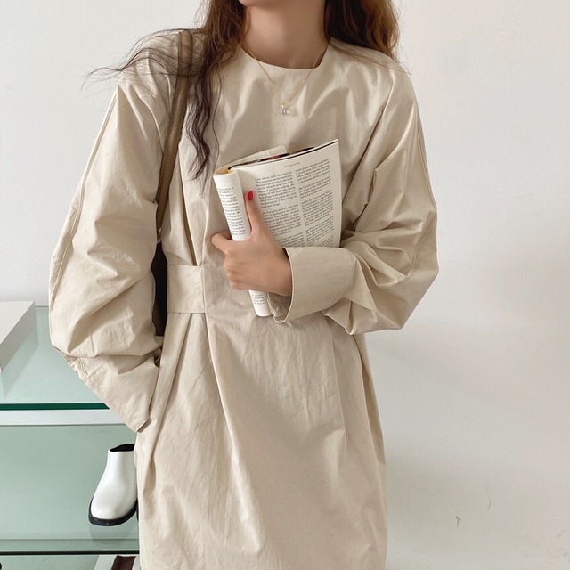 ラウンドウエストタイワンピース　　10044