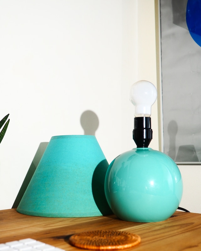 1997 Light blue shaded lamp, made in Taiwan