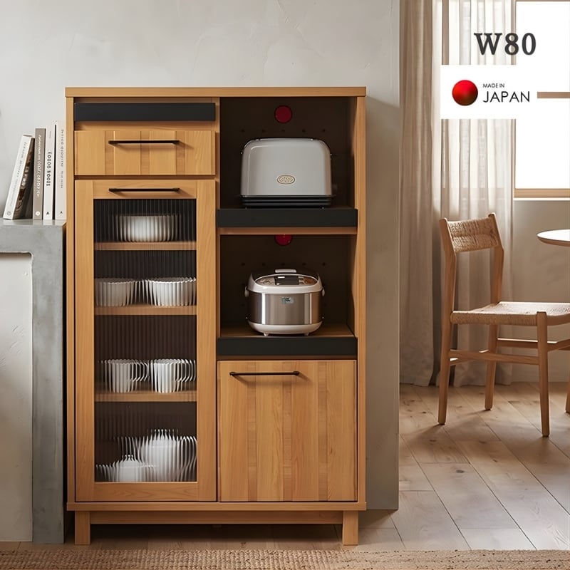 レンジ台 幅80cm 完成品 レンジボード キッチン収納 作業台付き