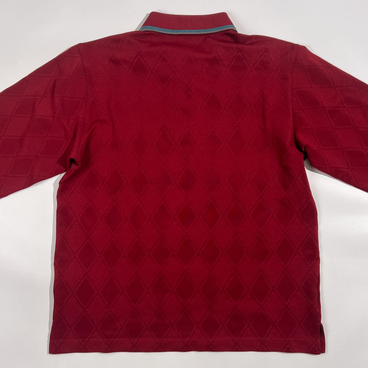 希少 レア ビンテージ KENZO GOLF ケンゾー ゴルフ アーガイル柄 ドライ 長袖 ポロシャツ 4/ワインレッド系 メンズ
