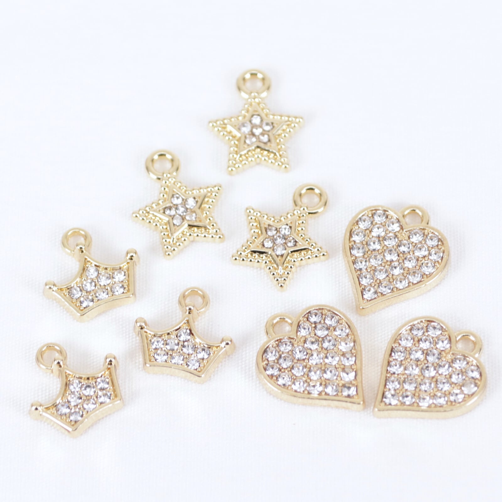 星 王冠 ハート パーツ チャーム 金属 ビジュー イミテーション