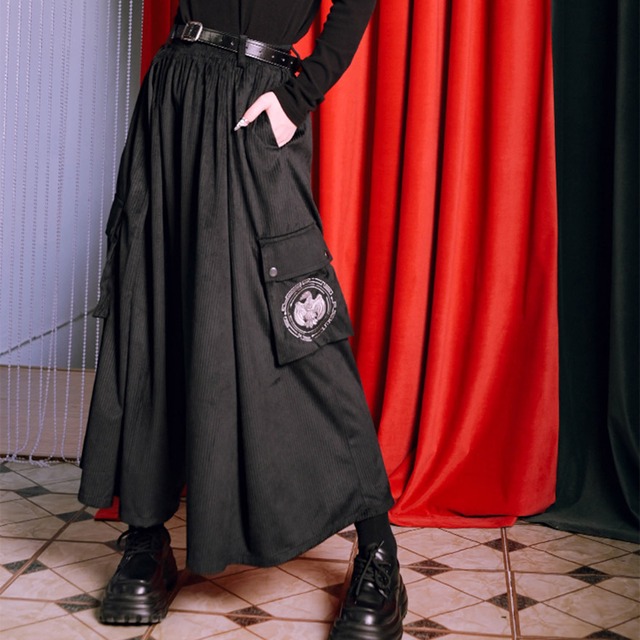 チャイナ風 袴パンツ レトロ コーデュロイ 秋冬服 古怪舎