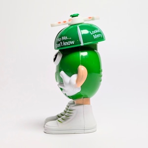 ☆VINTAGE JUNK☆【 m&m's ( エムアンドエムズ ) 】 Mini container / コンテイナー / グリーンハット / Holiday / ホリデー / クリスマス〚アメリカン雑貨 アメトイ〛