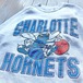 90s CHARLOTTE HORNETS print Sweat Shirt / Size X-LARGE