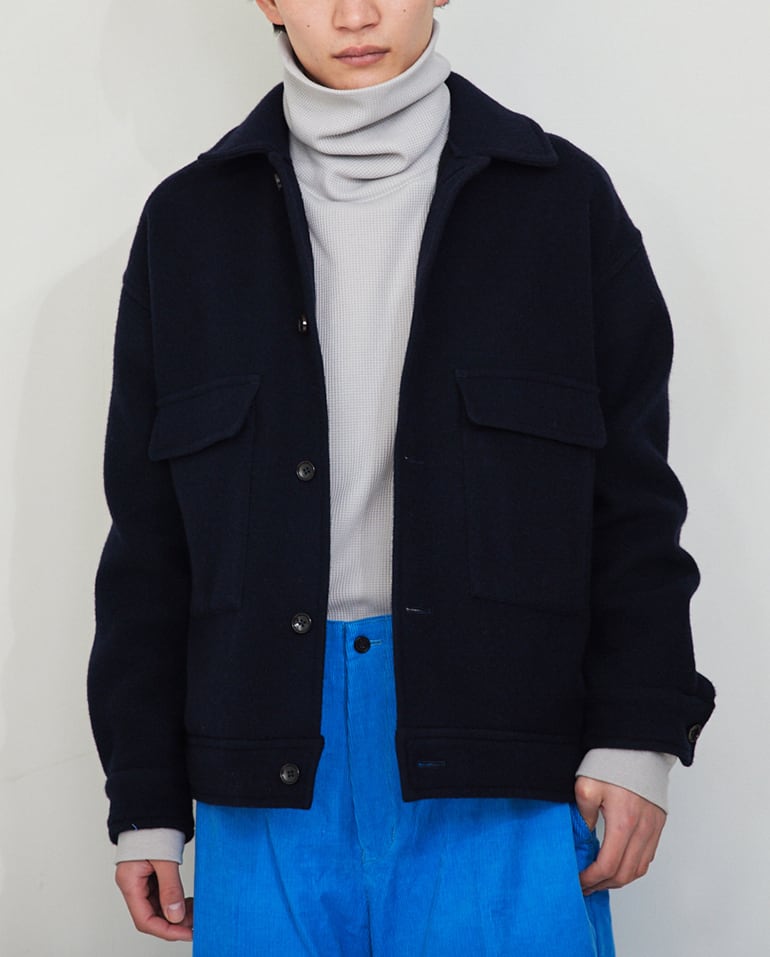 最終値下　polyester melton short blouson