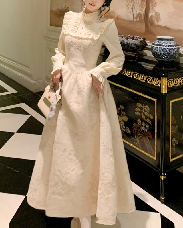 ゴールデンジャガードフレンチワンピース　25W08241