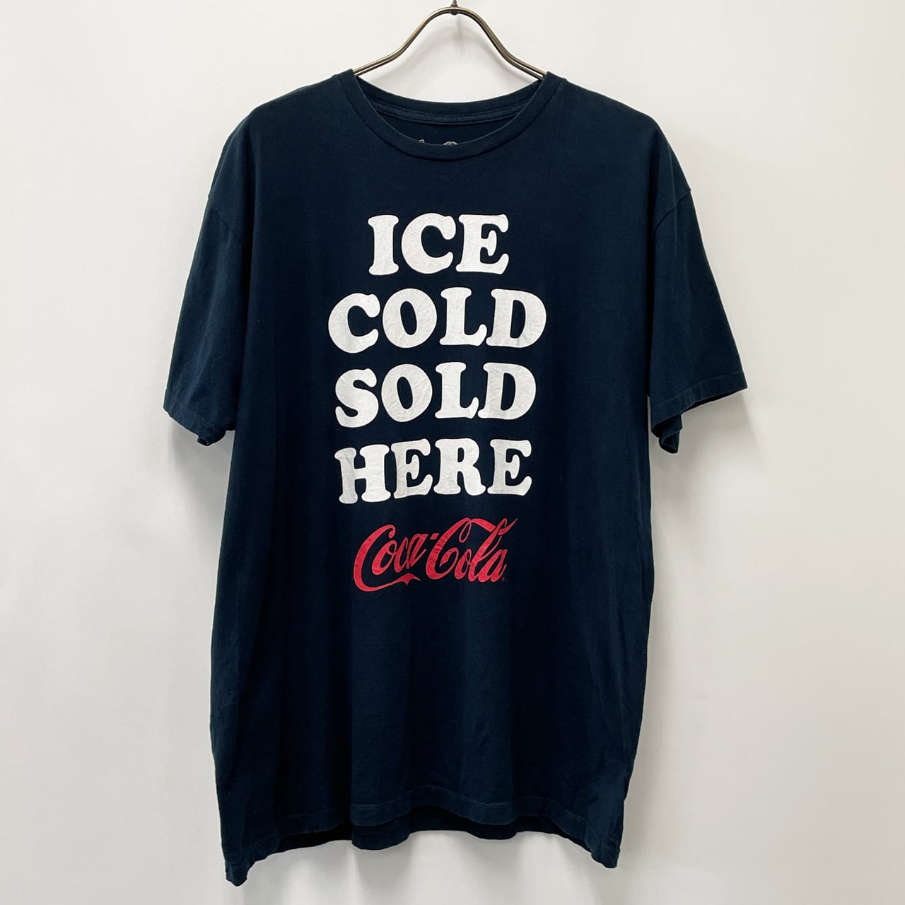 古着 送料無料 COCA COLA コカ・コーラ ICE COLD ヴィンテージTシャツ Dネイビー XL Secca-eshop