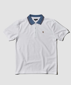 Cool Pass Seed Stitch Polo Shirts 　White / Blue