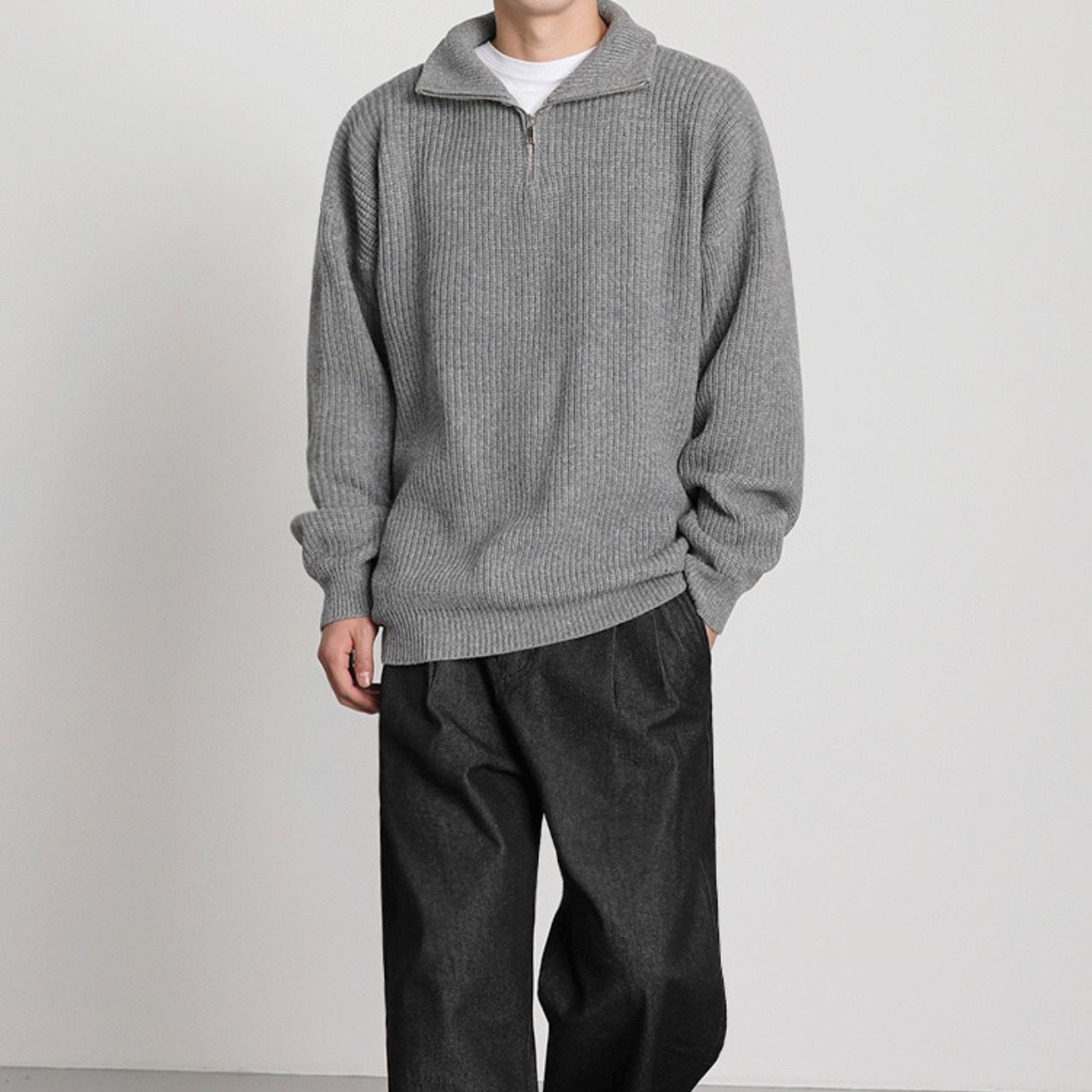 ハーフタートルネックジップニット　MT0080388