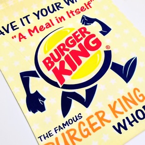 ☆【 Burger King ( バーガーキング ) 】  巾着袋L / コットン巾着〚アメリカン雑貨 アメトイ〛