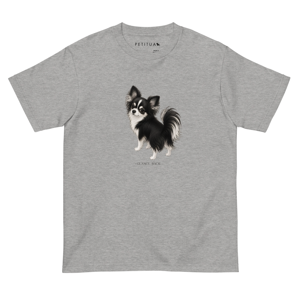 Black&White-Long GLANCE BACK 半袖Tシャツ P0202