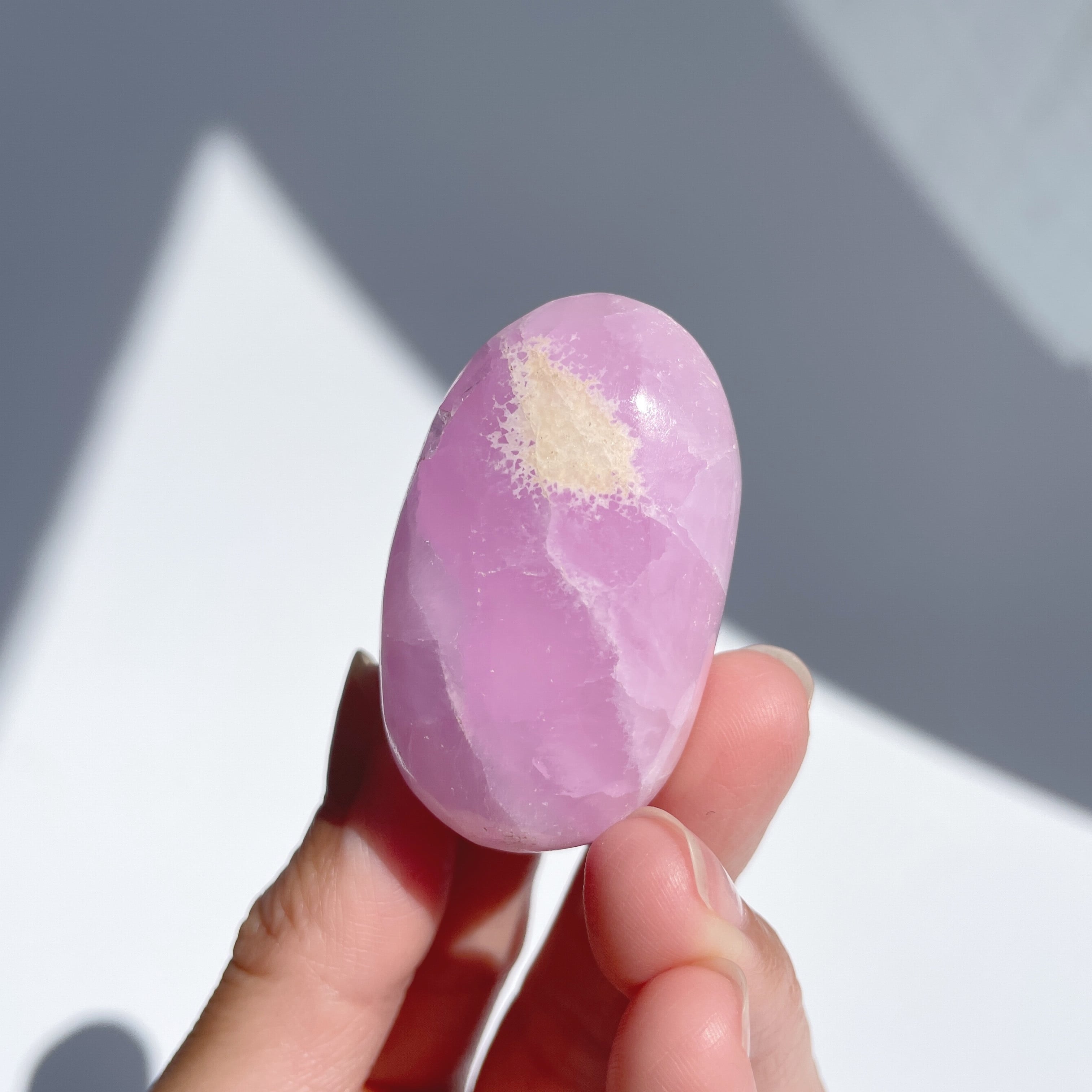 ハイクォリティ◎ ピンクアラゴナイト パームストーン01◇Pink Aragonite Palm Stone◇天然石・鉱物・パワーストーン