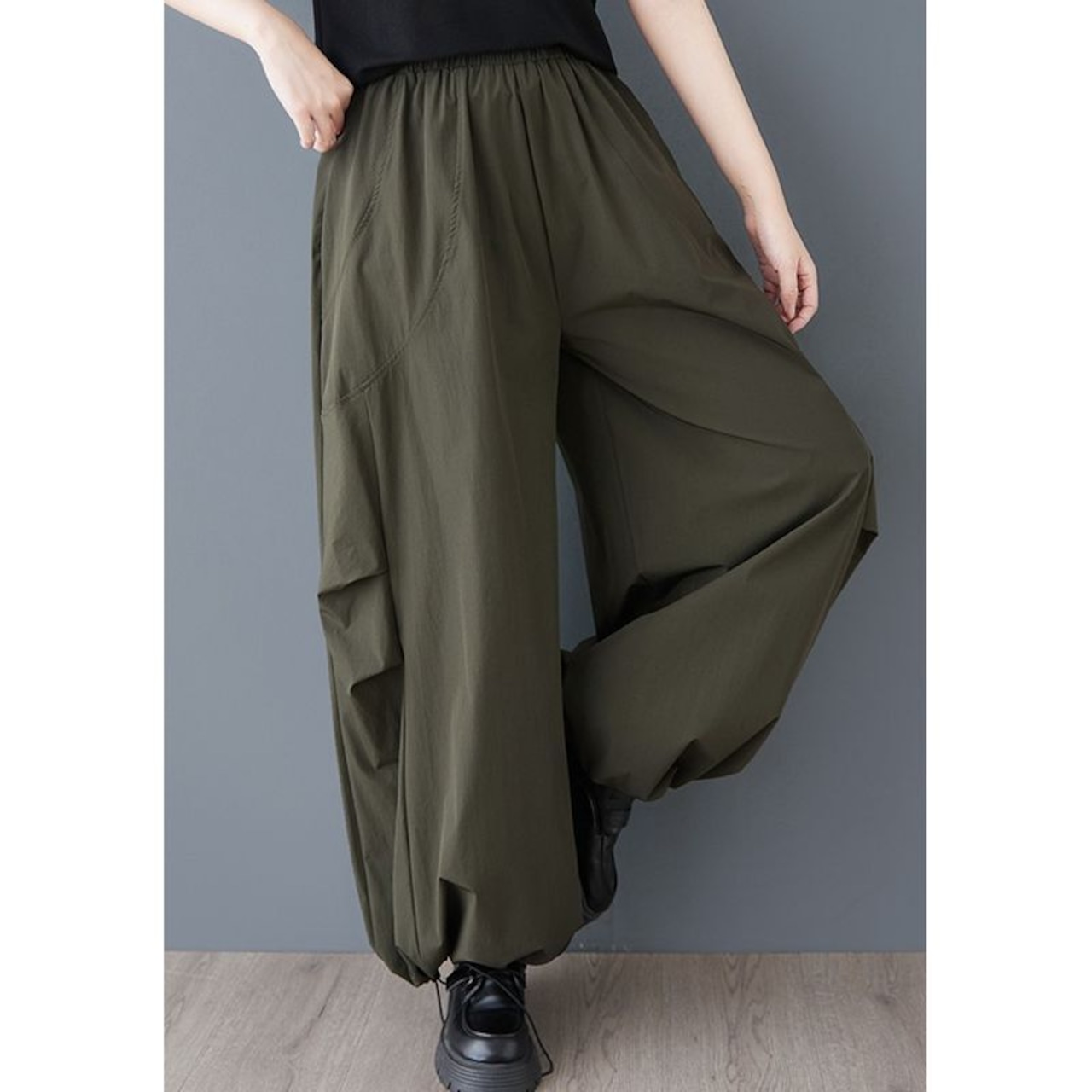 ドローストリング バルーン ワイドパンツ 00156
