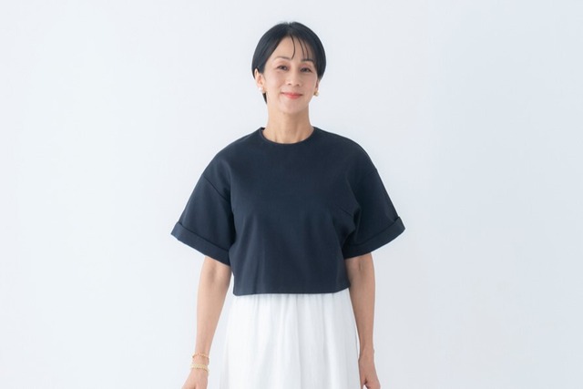 中村江里子セレクト アヴェクデュクレ クロップドカットソー（3色）