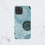受注生産 iPhoneケース 水色背景の同心円護符柄｜幾何学シンボル TALM077B