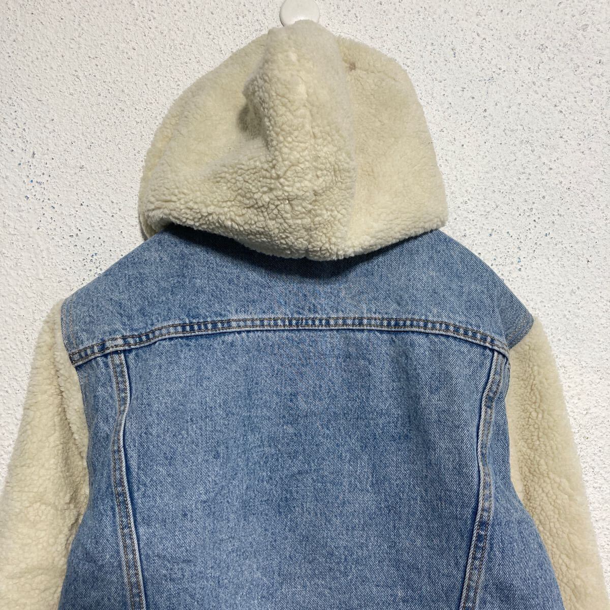 Levi's デニム ジャケット リーバイス キッズ S ブルー ボア 冬 古着卸