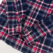 SHIPS シップス チェック 長袖 ネルシャツ S/ピンク レッド×ブルー 系 メンズ