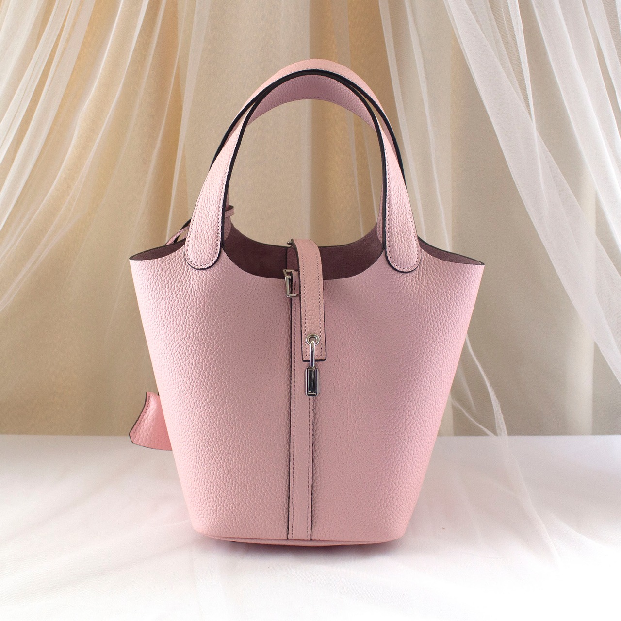 本革 キューブバッグ リボンスカーフ 付き Sサイズ | HKmignon 