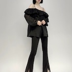 Puff-sleeve off-shoulder shirt (ME494)
