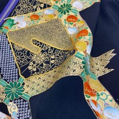 【bomber40】再構築リバーシブルボンバー Kimono×vintage scarf MIX BOMBER reversible JACKET