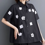 花柄 リラックスシルエット シャツ30055