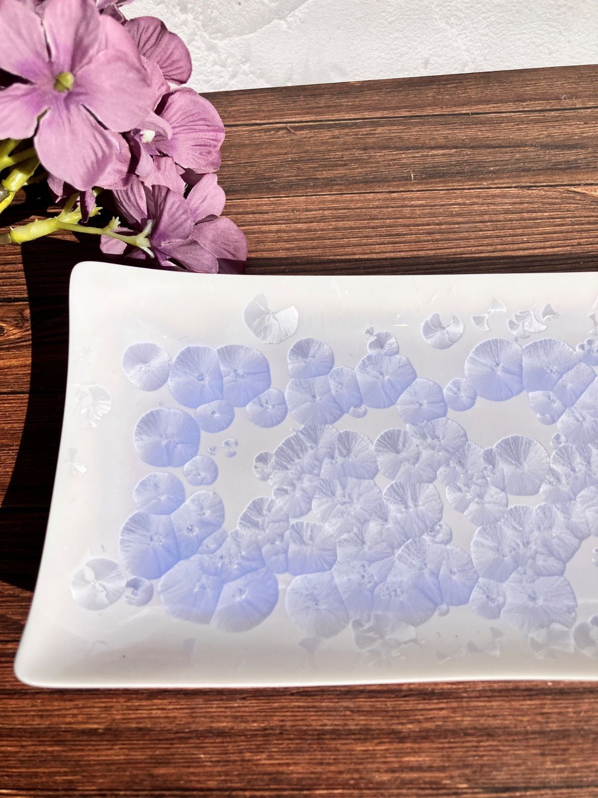 花結晶 長皿 角皿 紫 （清水焼 京焼） | 若林陶器