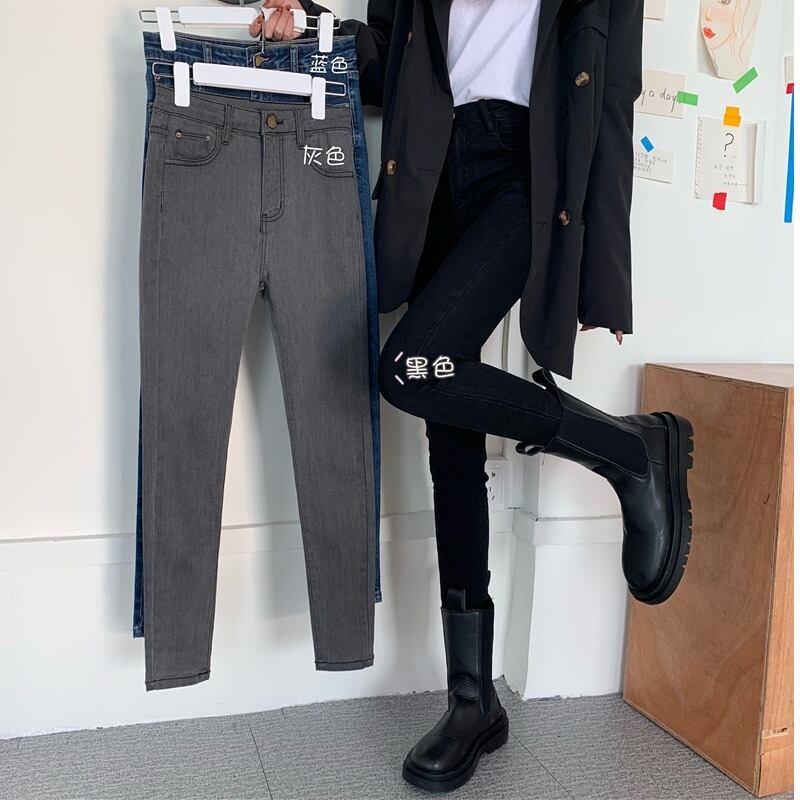 ウェストジーンズ パンツ レディースオータムウィンターブラック 秋物 冬物 YY-ファッション44758933711