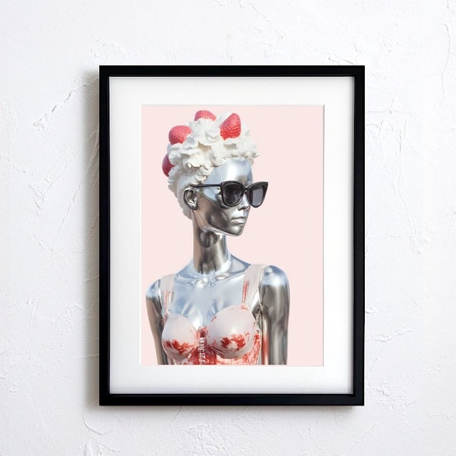 Sweatest Woman ⅳ｜スイーツとメタリックが溶け合うモダンポップアートポスター｜甘さとクールさが共鳴するスタイリッシュな一枚A3ポスター
