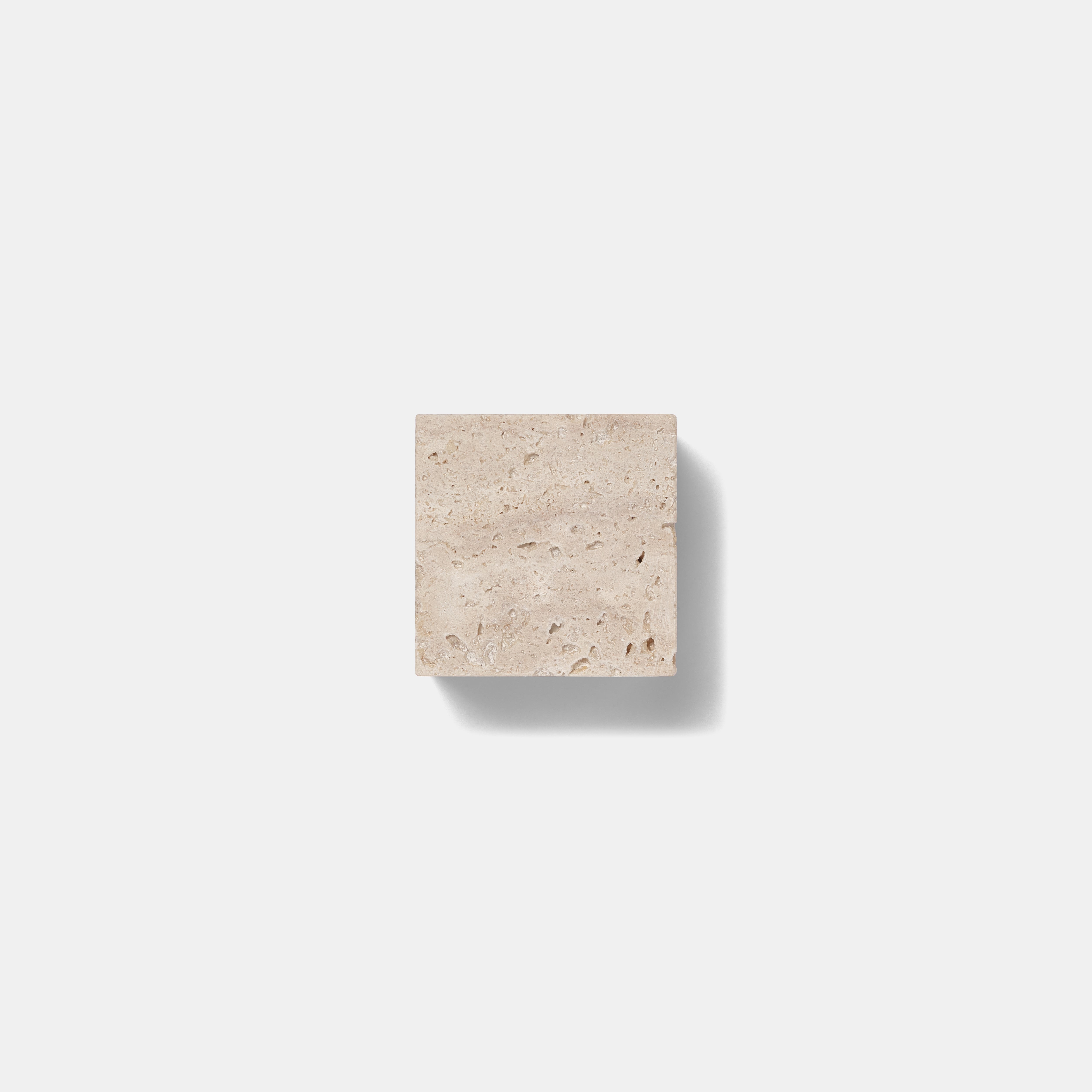 MARBLE DISPLAY CUBE - Roman Travertine × Small