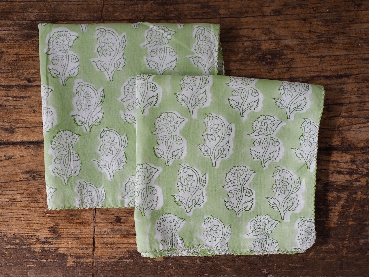 156ri049 Block Print Handkerchief b33
