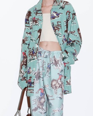 2000s Nick & Nora - cowboy pajama shirt