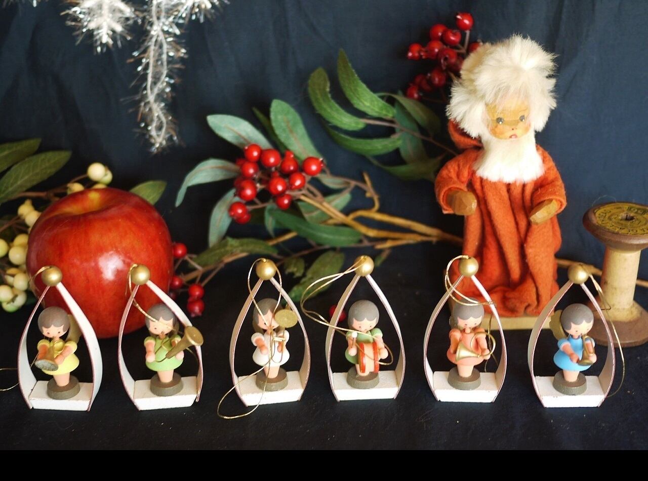 天使音楽隊6P エルツ木工細工 オーナメント DDR | こりすのパン屋Base