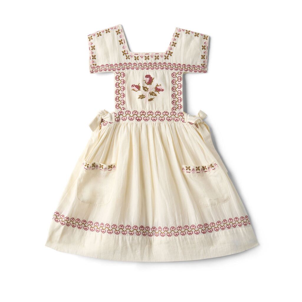 LALi Polly Pinafore Dress in Antique White | RESONASON